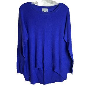 PURE collection Blue Superfine 100% Cashmere Sweater Size 8/10 Medium